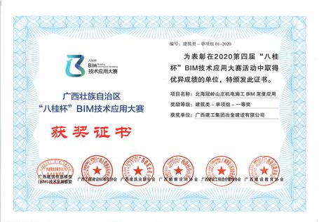 喜訊！公司榮獲“八桂杯”BIM技術(shù)應(yīng)用大賽一等獎(jiǎng)